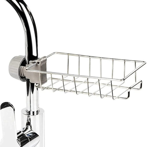 Stainless Steel Faucet-Mounted Sink Storage Basket